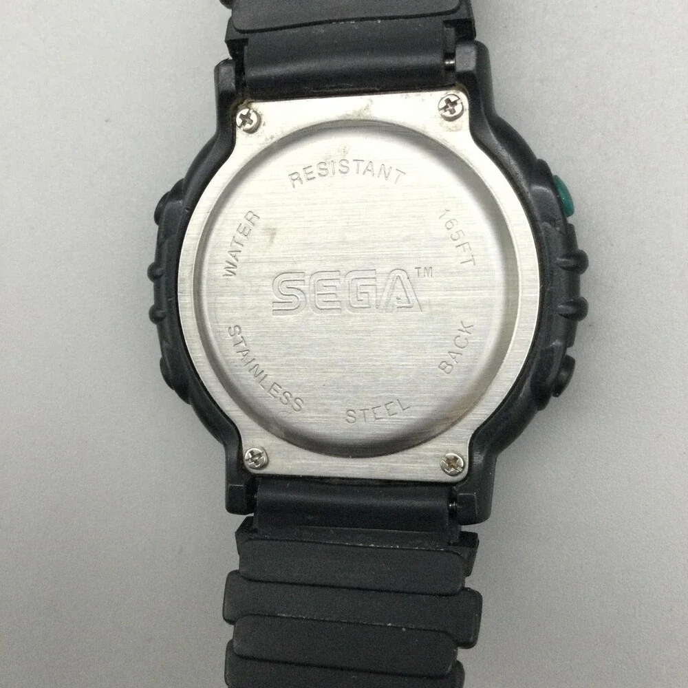 Vintage SEGA-GLO Sega Sports Mens Watch 43mm Digital Chronograph New Battery